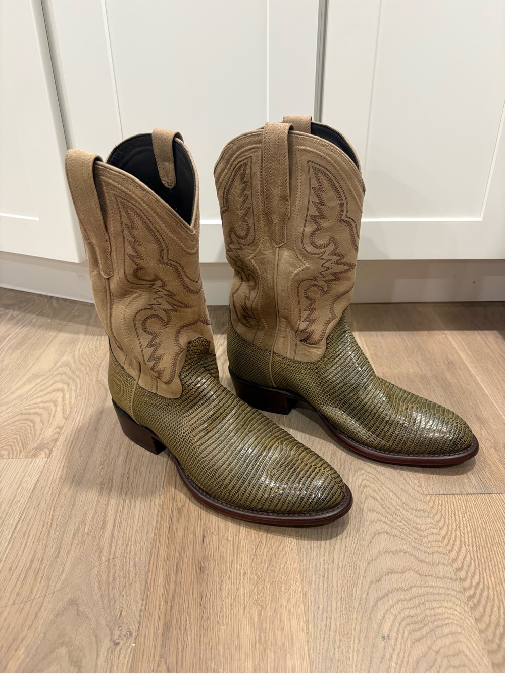 Tecovas The Nolan burnt cedarRelic lizard Western Heeled Boots size 8.5D
